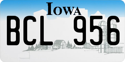 IA license plate BCL956