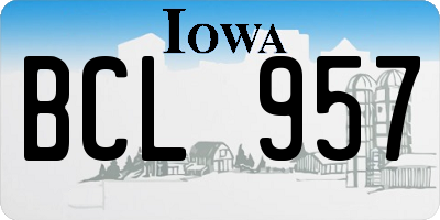 IA license plate BCL957