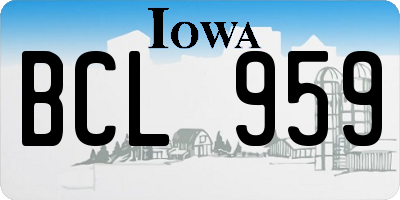 IA license plate BCL959
