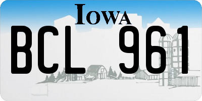 IA license plate BCL961