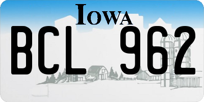 IA license plate BCL962