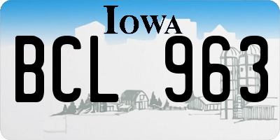 IA license plate BCL963