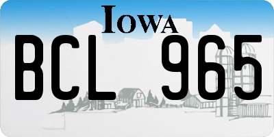 IA license plate BCL965