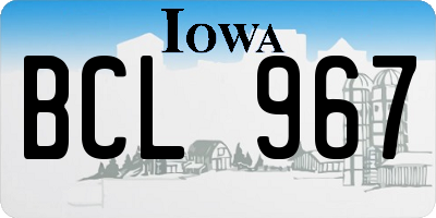 IA license plate BCL967