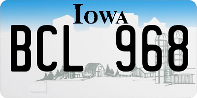 IA license plate BCL968