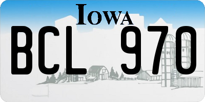 IA license plate BCL970