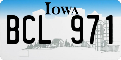 IA license plate BCL971