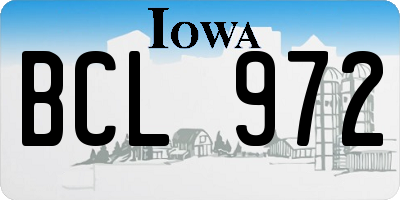 IA license plate BCL972