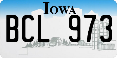 IA license plate BCL973