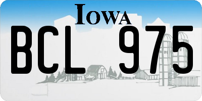 IA license plate BCL975