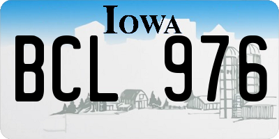 IA license plate BCL976