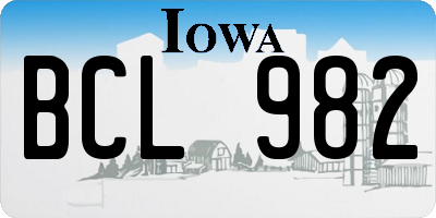 IA license plate BCL982