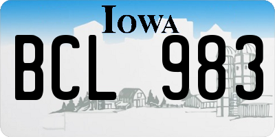 IA license plate BCL983