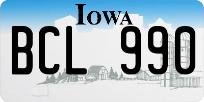 IA license plate BCL990