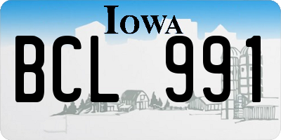 IA license plate BCL991