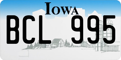 IA license plate BCL995