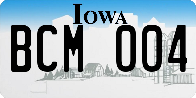 IA license plate BCM004