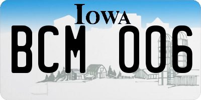 IA license plate BCM006