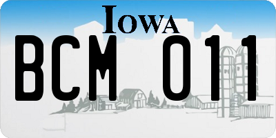 IA license plate BCM011
