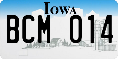 IA license plate BCM014