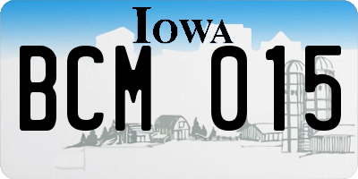 IA license plate BCM015