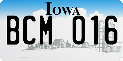 IA license plate BCM016