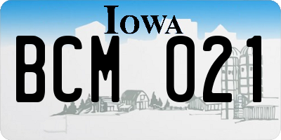 IA license plate BCM021