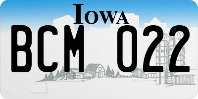 IA license plate BCM022