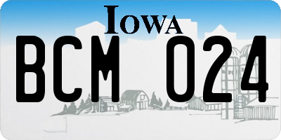 IA license plate BCM024
