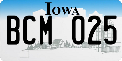 IA license plate BCM025