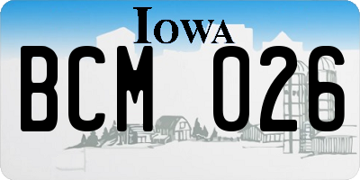 IA license plate BCM026