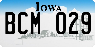 IA license plate BCM029