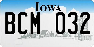 IA license plate BCM032