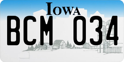 IA license plate BCM034