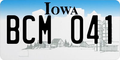 IA license plate BCM041