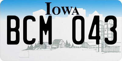 IA license plate BCM043