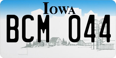 IA license plate BCM044