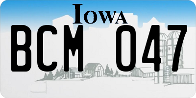 IA license plate BCM047