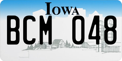 IA license plate BCM048