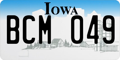 IA license plate BCM049
