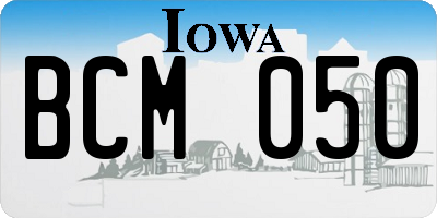 IA license plate BCM050