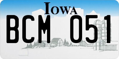 IA license plate BCM051