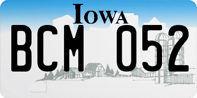 IA license plate BCM052