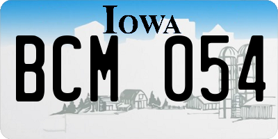 IA license plate BCM054