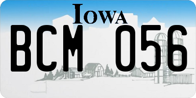 IA license plate BCM056