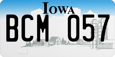 IA license plate BCM057