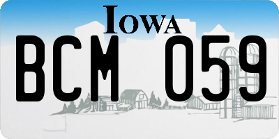 IA license plate BCM059