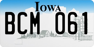 IA license plate BCM061