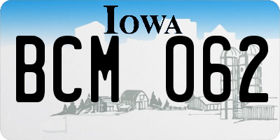 IA license plate BCM062