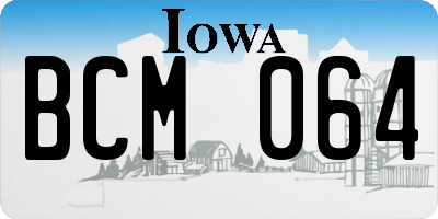 IA license plate BCM064